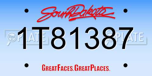 1T81387 South Dakota License Plate