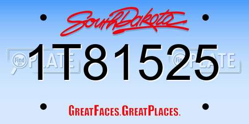 1T81525 South Dakota License Plate