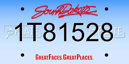 1T81528 South Dakota License Plate