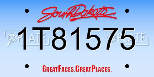 1T81575 South Dakota License Plate