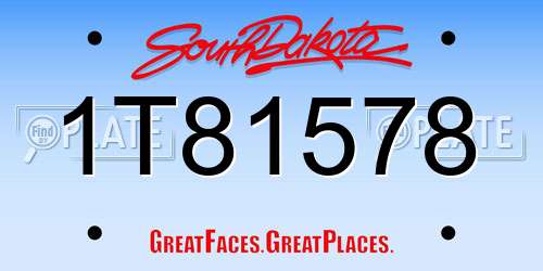 1T81578 South Dakota License Plate