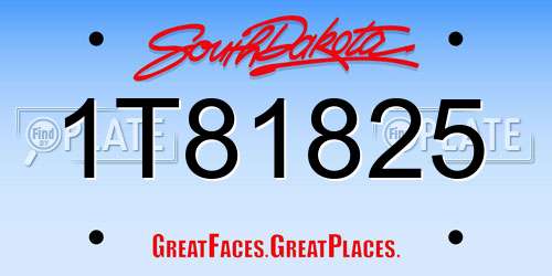 1T81825 South Dakota License Plate