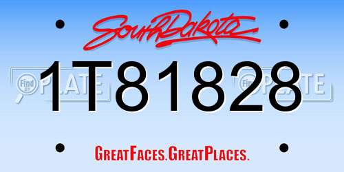 1T81828 South Dakota License Plate