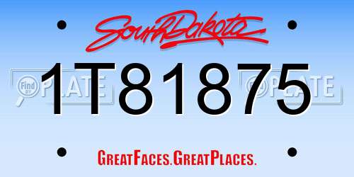 1T81875 South Dakota License Plate