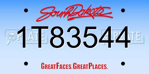 1T83544 South Dakota License Plate