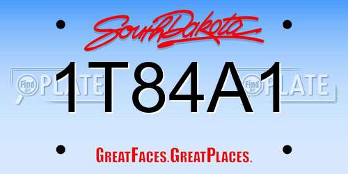 1T84A1 South Dakota License Plate