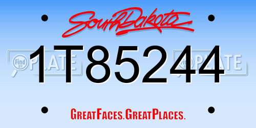 1T85244 South Dakota License Plate