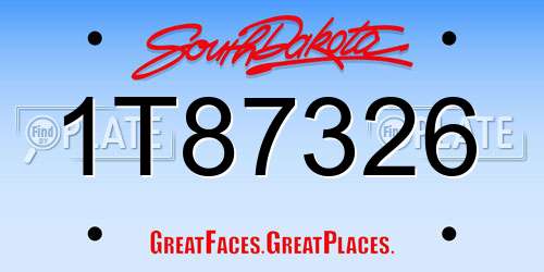 1T87326 South Dakota License Plate