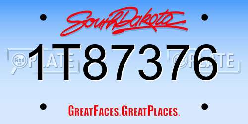 1T87376 South Dakota License Plate