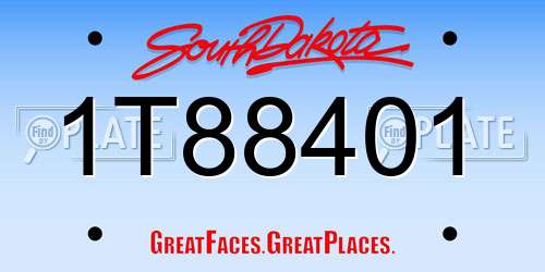 1T88401 South Dakota License Plate