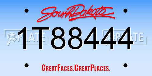 1T88444 South Dakota License Plate