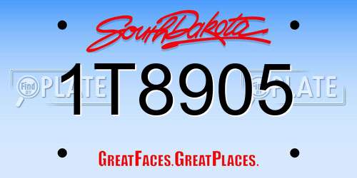 1T8905 South Dakota License Plate