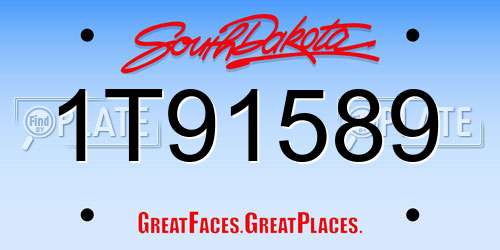 1T91589 South Dakota License Plate