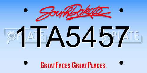 1TA5457 South Dakota License Plate