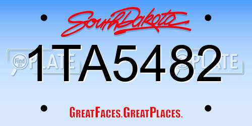 1TA5482 South Dakota License Plate