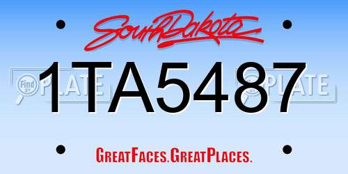 1TA5487 South Dakota License Plate