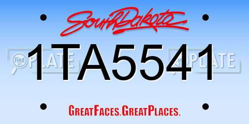 1TA5541 South Dakota License Plate