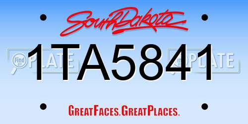 1TA5841 South Dakota License Plate