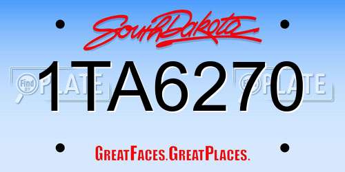 1TA6270 South Dakota License Plate