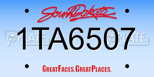 1TA6507 South Dakota License Plate