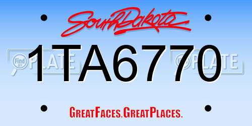 1TA6770 South Dakota License Plate