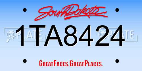 1TA8424 South Dakota License Plate