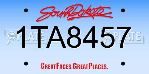 1TA8457 South Dakota License Plate
