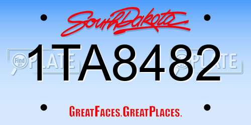 1TA8482 South Dakota License Plate