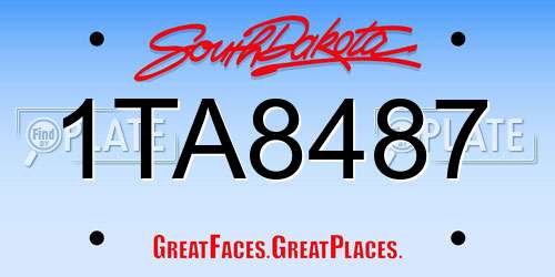 1TA8487 South Dakota License Plate