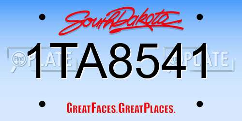 1TA8541 South Dakota License Plate