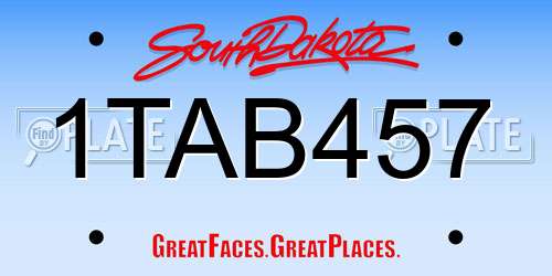 1TAB457 South Dakota License Plate
