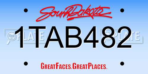 1TAB482 South Dakota License Plate