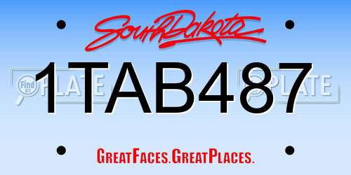 1TAB487 South Dakota License Plate