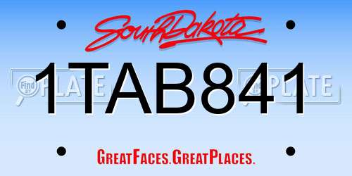 1TAB841 South Dakota License Plate