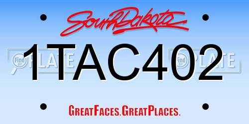 1TAC402 South Dakota License Plate
