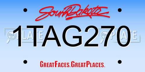 1TAG270 South Dakota License Plate