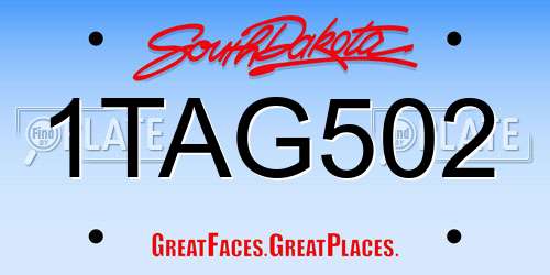 1TAG502 South Dakota License Plate