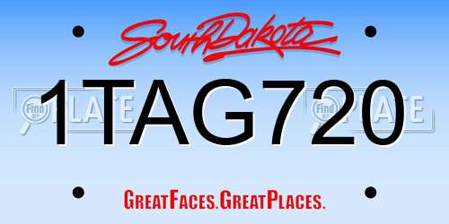 1TAG720 South Dakota License Plate