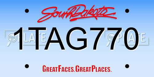 1TAG770 South Dakota License Plate