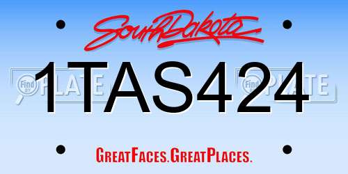 1TAS424 South Dakota License Plate