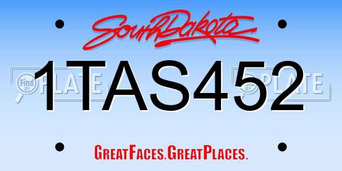 1TAS452 South Dakota License Plate