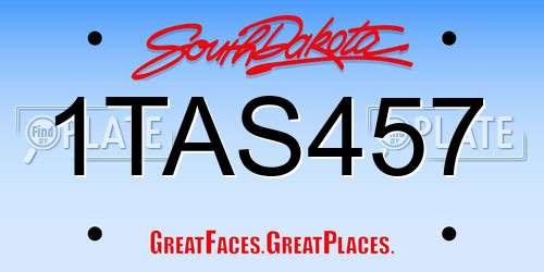 1TAS457 South Dakota License Plate