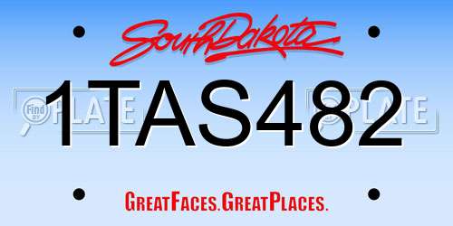 1TAS482 South Dakota License Plate
