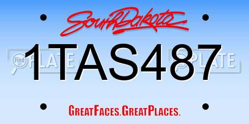 1TAS487 South Dakota License Plate
