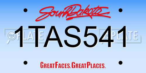 1TAS541 South Dakota License Plate
