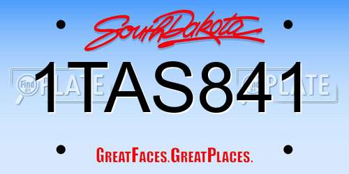 1TAS841 South Dakota License Plate