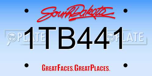 1TB441 South Dakota License Plate
