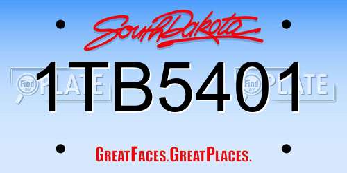 1TB5401 South Dakota License Plate