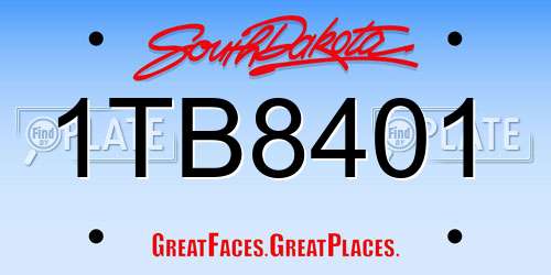 1TB8401 South Dakota License Plate
