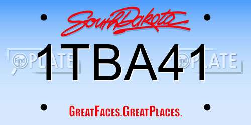 1TBA41 South Dakota License Plate